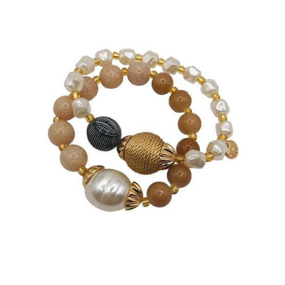 Women’s Talbots Pink Safari Stretch Bracelet Set - Picture 1 of 11